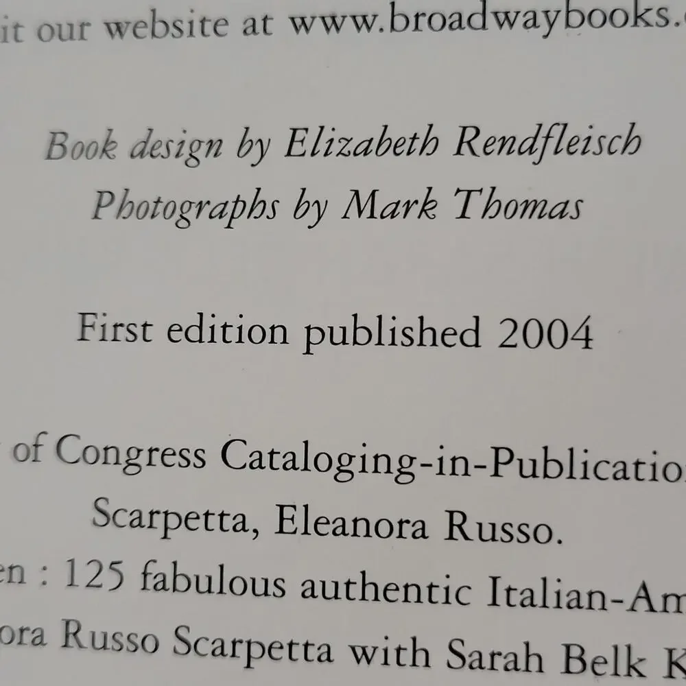 Eleanora's Kitchen Cookbook Italian American Recipes Hardcover First Edition‎